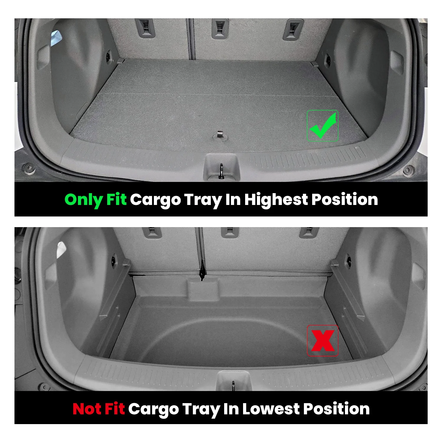 Fit for 2027 Chevrolet Bolt EV Floor Mats & Cargo Mat, Only Fit Cargo Tray in Highest Position - Image 2