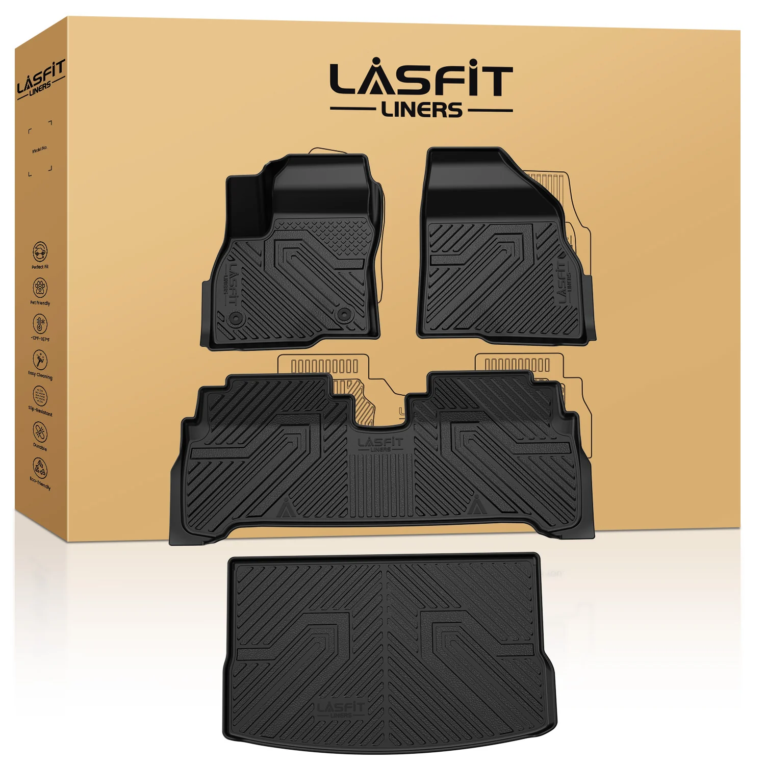 Fit for 2027 Chevrolet Bolt EV Floor Mats & Cargo Mat, Only Fit Cargo Tray in Highest Position - Image 9