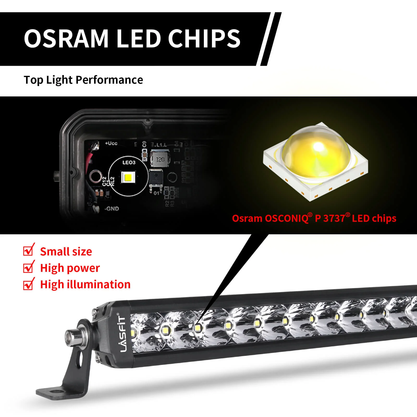 42 Inch Off-Road LED Light Bars Roof Windshield Combo Flood Spot Single Row - LASFIT - Image 14