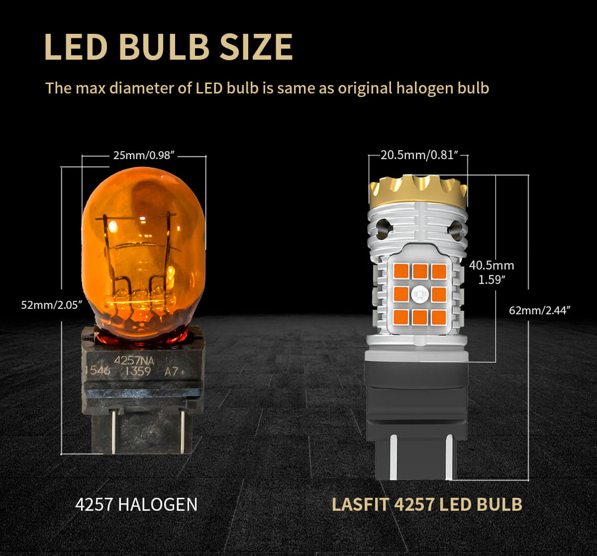 4257 4257NA CANBUS Error Free LED Turn Signal Light Anti Hyper Flash | Amber Yellow, 2 Bulbs - Image 7