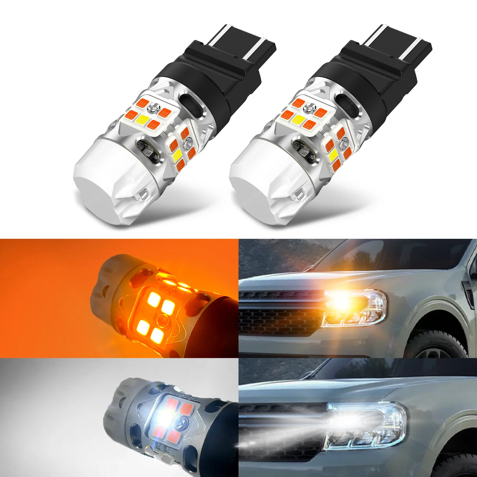 4257 LED Front Turn Signal Bulbs CanBus-Ready Switchback | T3 Series - Image 5