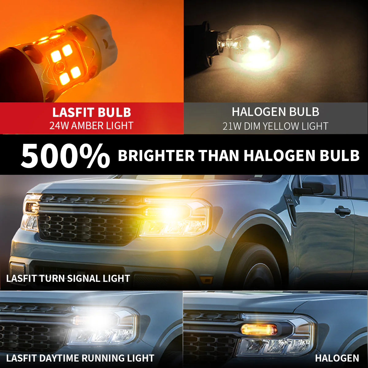 4257 LED Front Turn Signal Bulbs CanBus-Ready Switchback | T3 Series - Image 8
