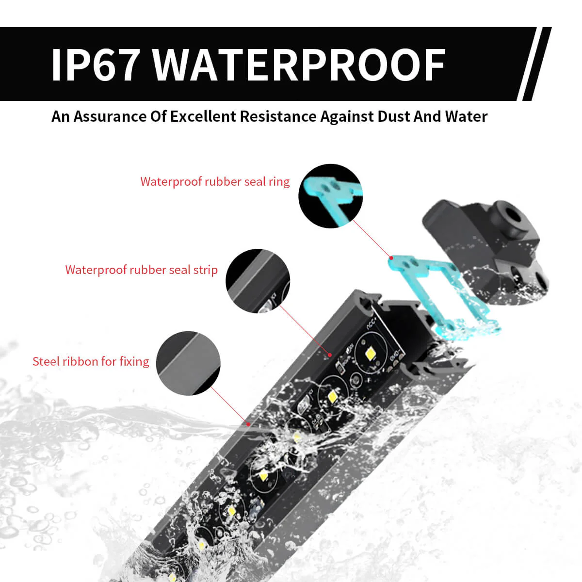 52 Inch Off-Road LED Light Bars Roof Windshield Rear Combo Flood Spot Single Row - LASFIT - Image 14
