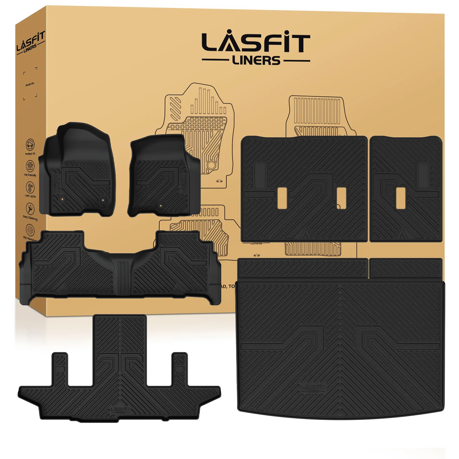 Fit for 2021–2026 Cadillac Escalade ESV Floor & Cargo Mats Protection Set, Not Fit Executive Seats - Image 26