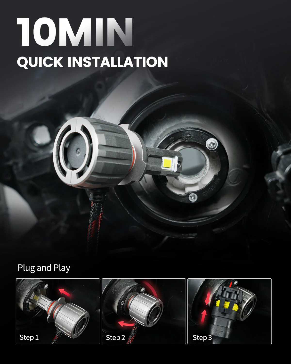130W 9012 HIR2 LS Plus Series | 13,000LM 6000K LED Bulbs - Image 6