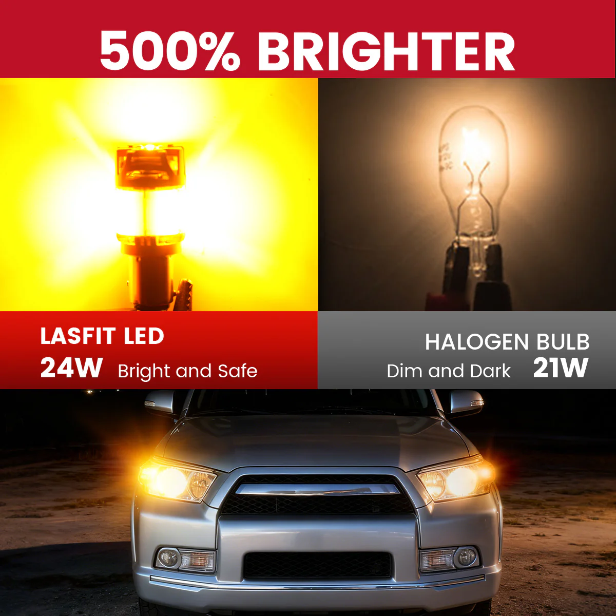 Amber 1156 CanBus-Ready Turn Signal Light LED Bulbs | D2 Series - Image 5