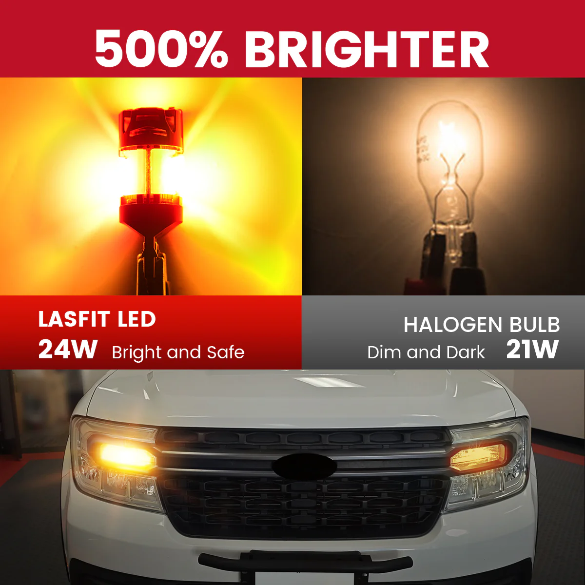 Amber 4257 CanBus-Ready Turn Signal Light LED Bulbs | D2 Series - Image 4
