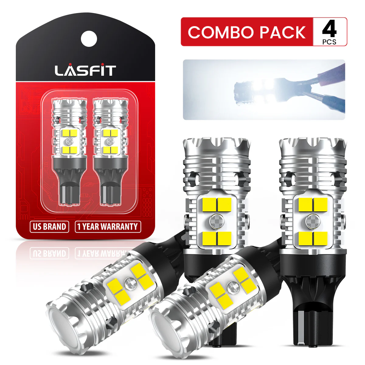 921 912 T15 W16W CANBUS Error Free White LED Reverse Back Up Light Bulb - Upgraded Version, 2 Bulbs - Image 11