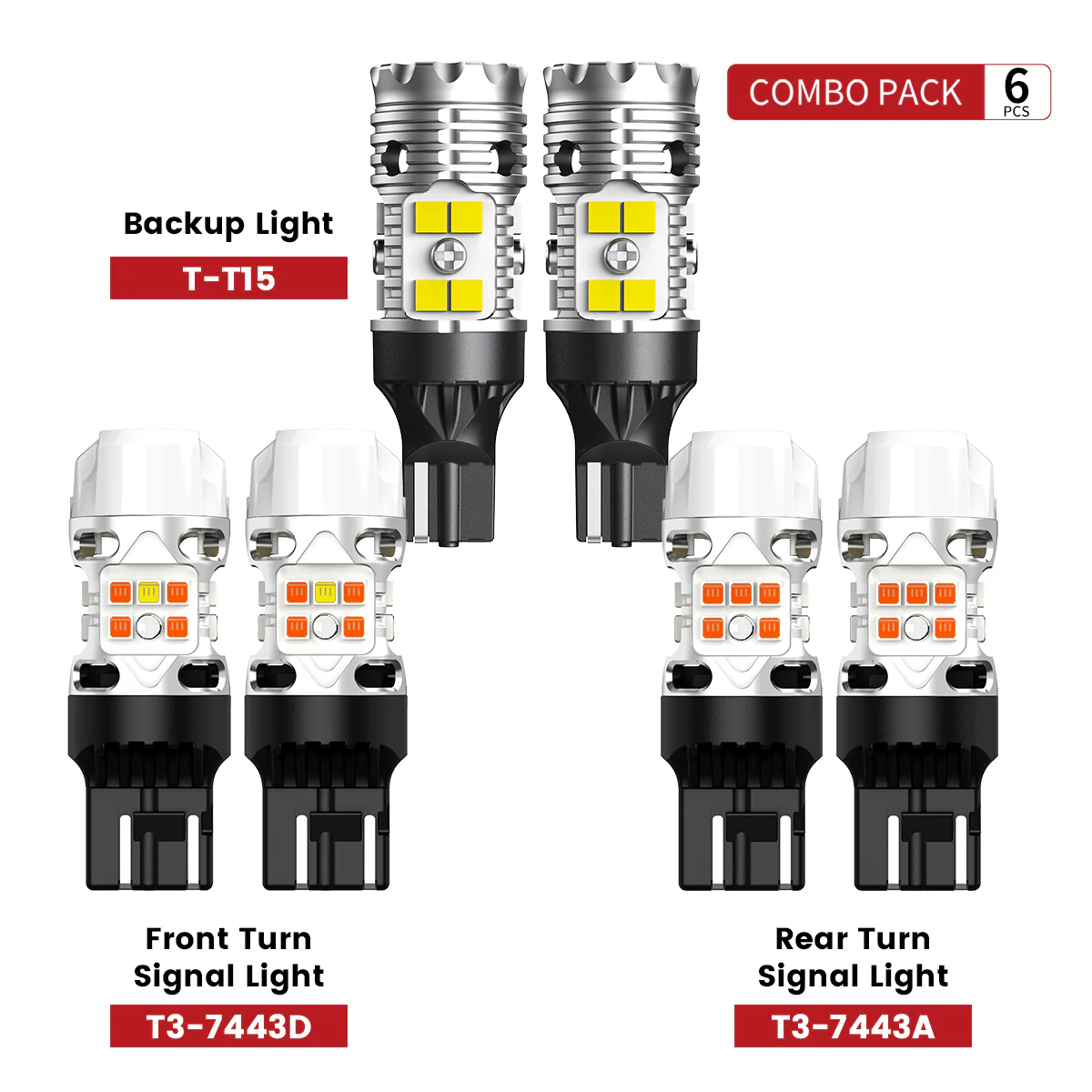 CANBUS Error Free Switchback Turn Signals Reverse Backup Light LED Bulbs