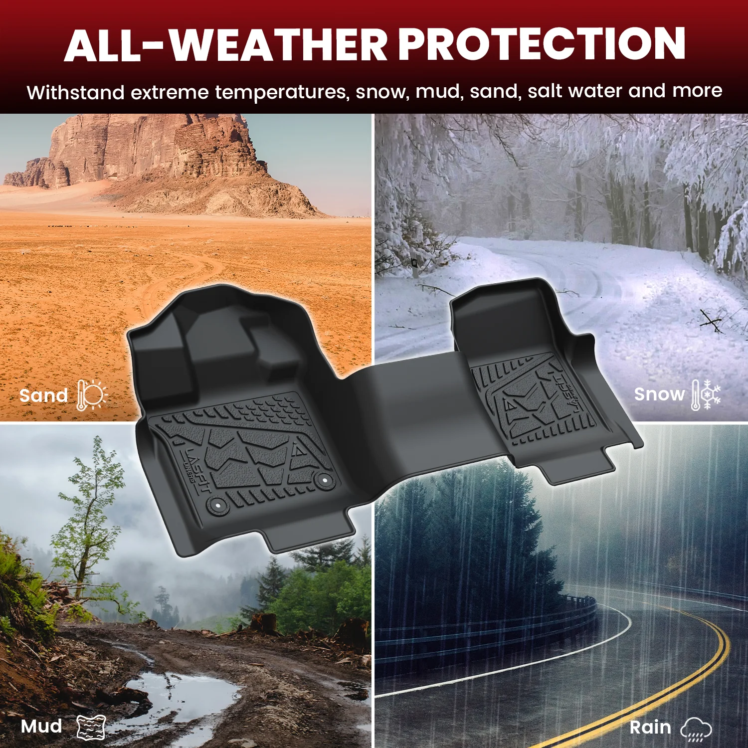 Fit for 2015-2026 Ford F-150 1st Row Floor Mats, Fit Carpet Floor Only - Image 13