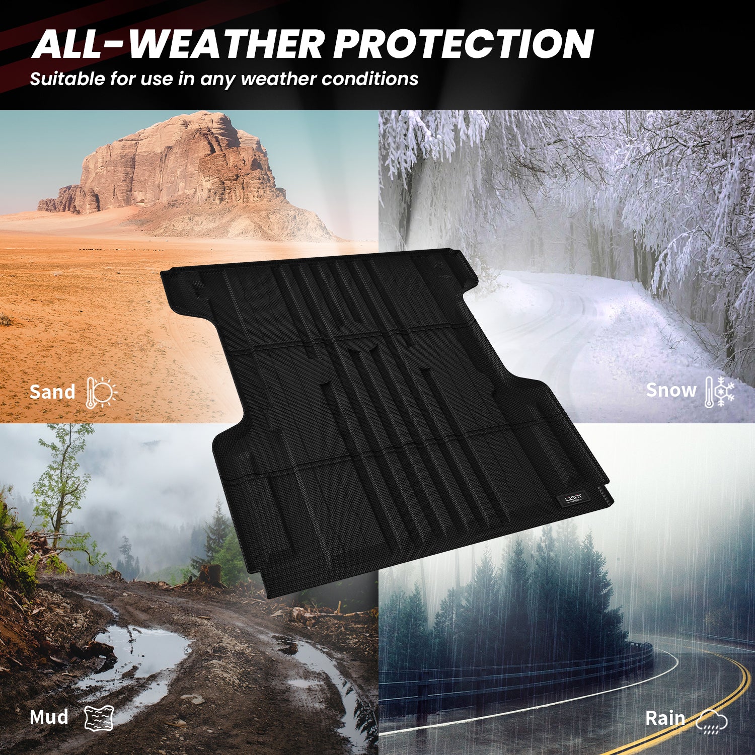 Fit for 2016-2024 Nissan Titan XD 67.0 inches Heavy Duty Truck Bed Mats, Not Fit Drop-in liners - Image 5