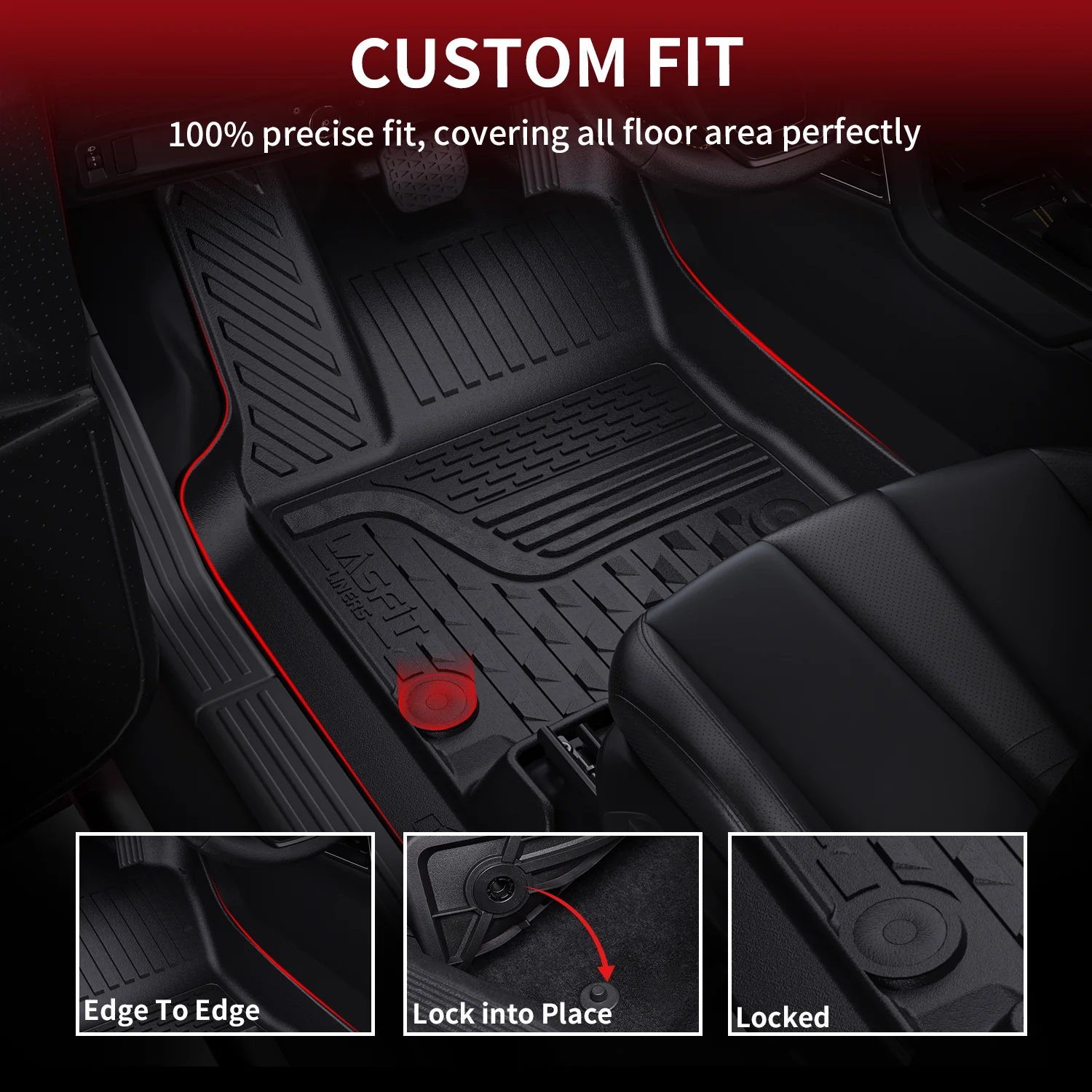 Fit for 2013-2018 Ram 2500 3500 1st Row Floor Mats, Fit Carpet Floor Only - Image 11