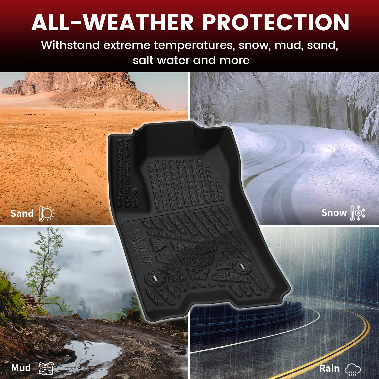 Fit for 2023-2026 GMC Canyon Floor Mats, Fit Carpet Floor Only - Image 3