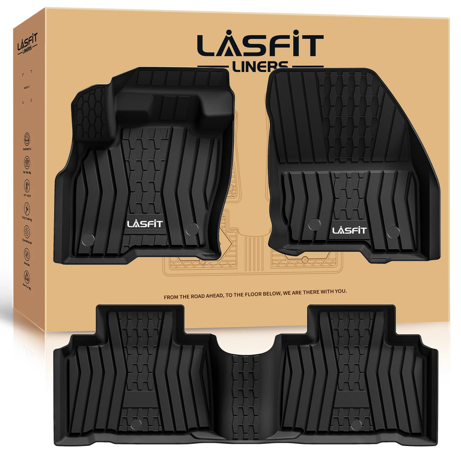 Fit for 2016-2018 Lincoln MKX Custom Floor Mats TPE Material 1st & 2nd Row Seat - Image 10