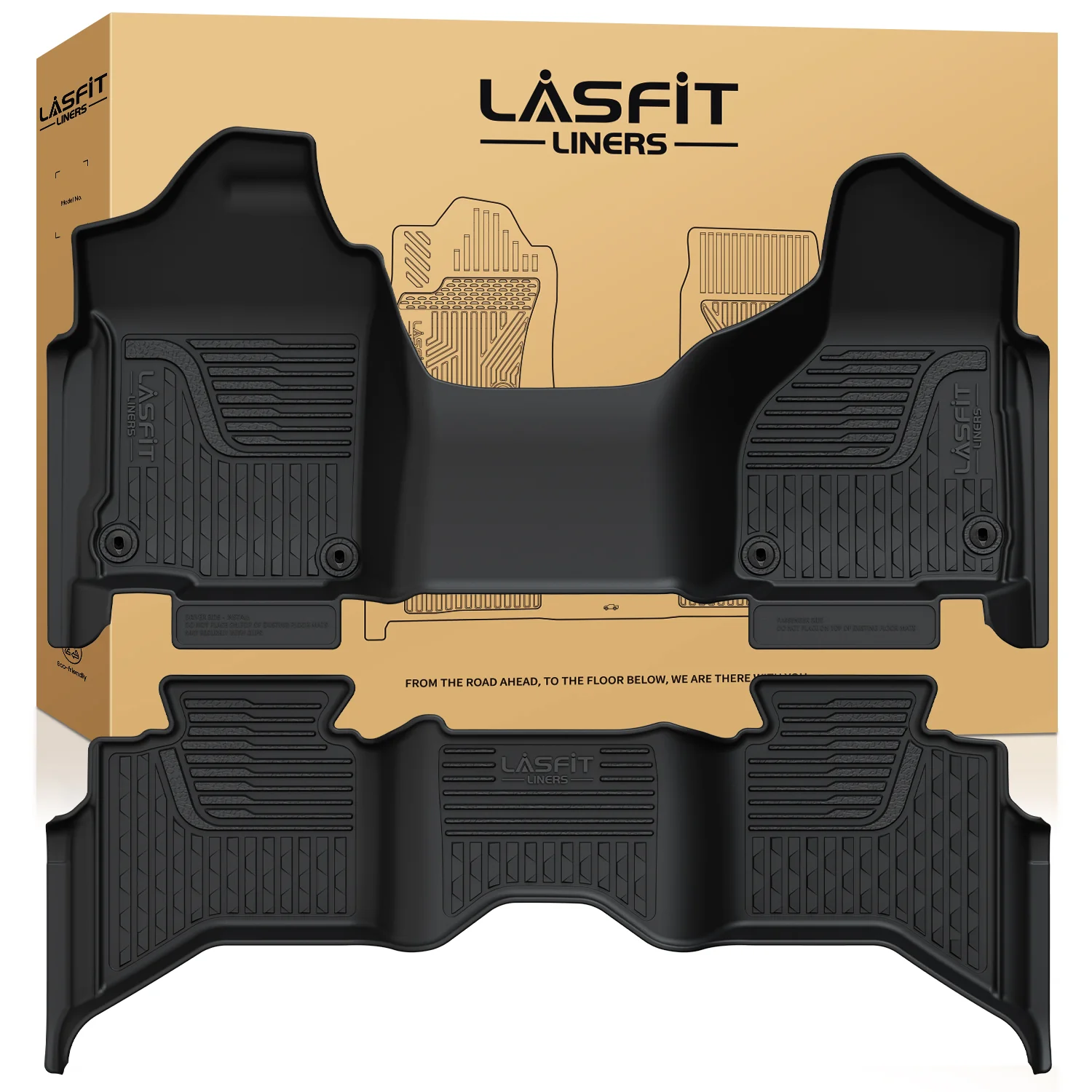Fit for 2019-2024 Ram 1500 Classic All-Weather TPE Floor Mats, Fit Carpet Floor Only - Image 16
