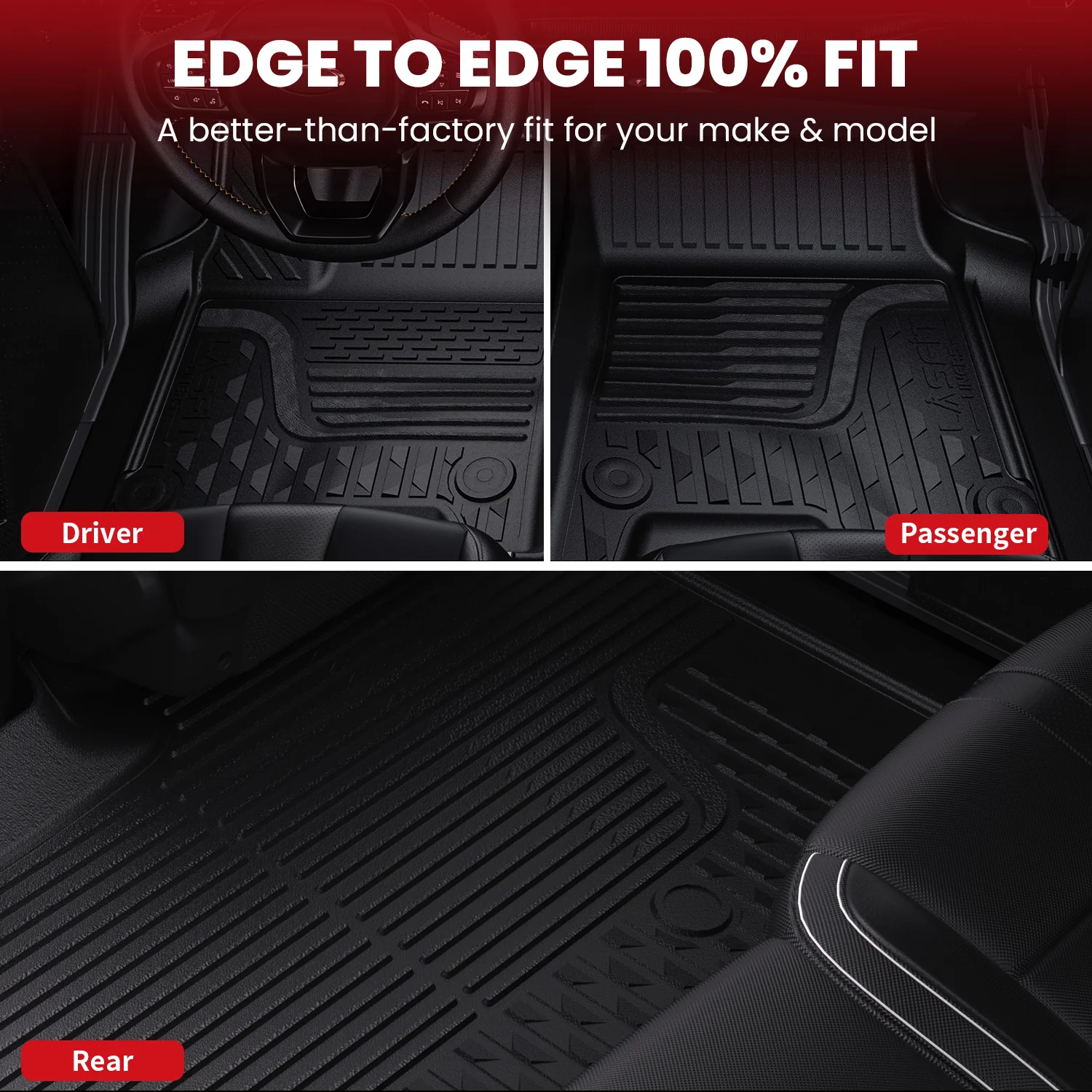Fit for 2019-2024 Ram 1500 Classic All-Weather TPE Floor Mats, Fit Carpet Floor Only - Image 24