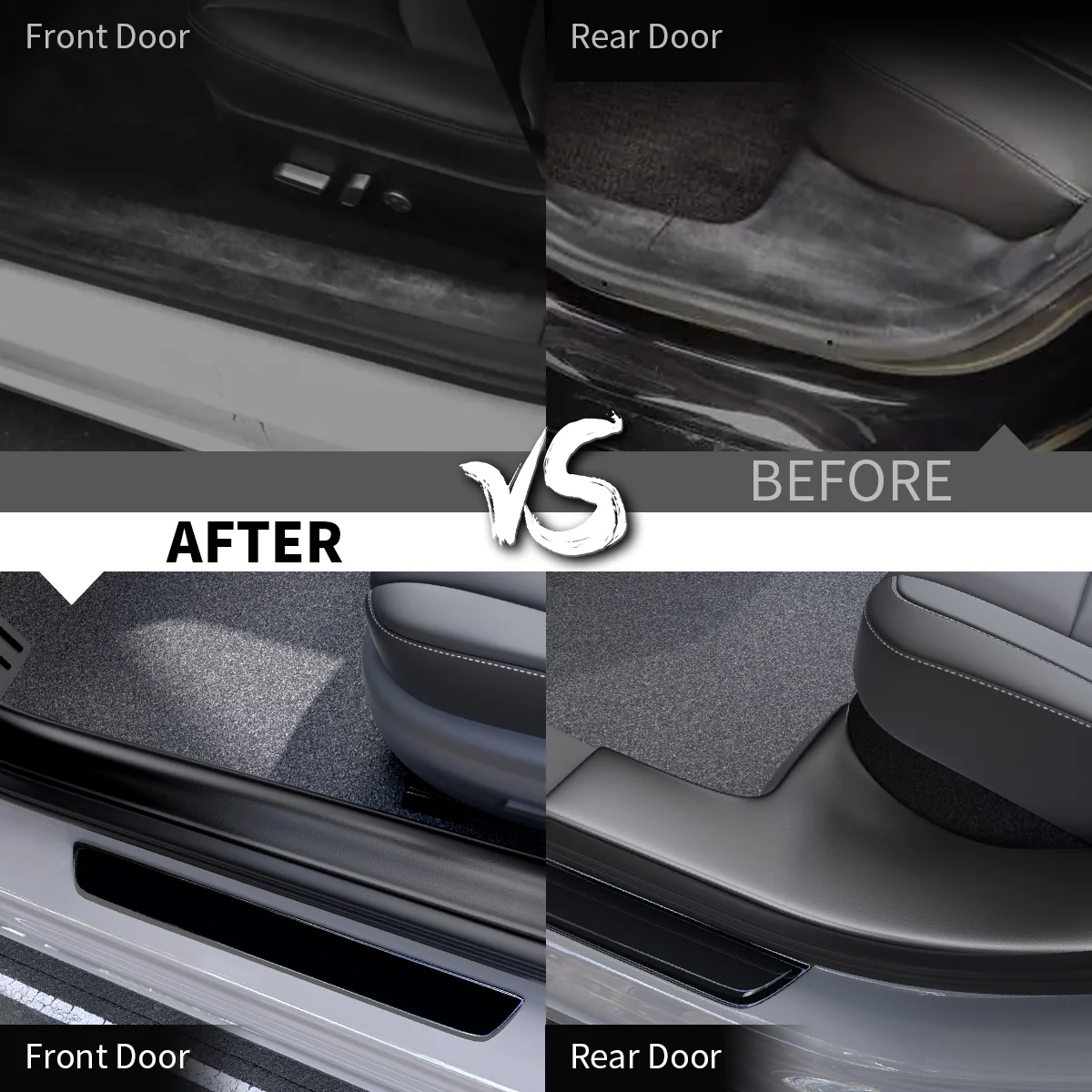 Fit For 2017-2023 Tesla Model 3 Door Sill Protector Matte TPE Front and Rear Door Entry Guard Decoration Scuff Plate Accessories - Image 9