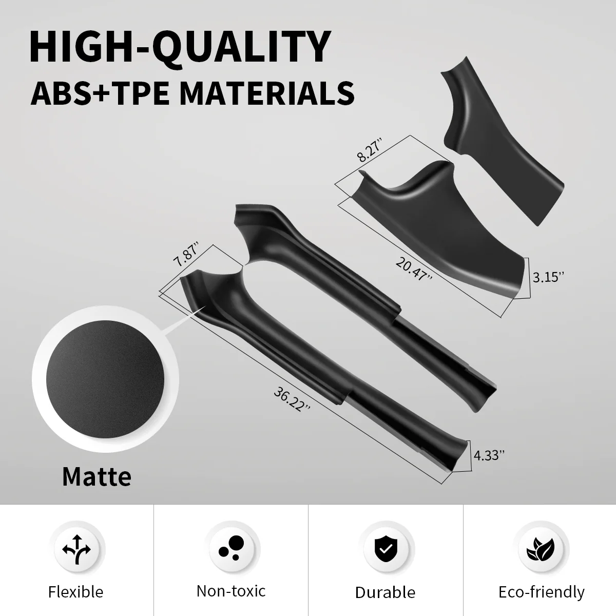 Fit For 2020-2023 Tesla Model Y Door Sill Protector Matte TPE & ABS Front and Rear Door Entry Guard Decoration Scuff Plate Accessories, Don't fit 7 Seats - Image 2