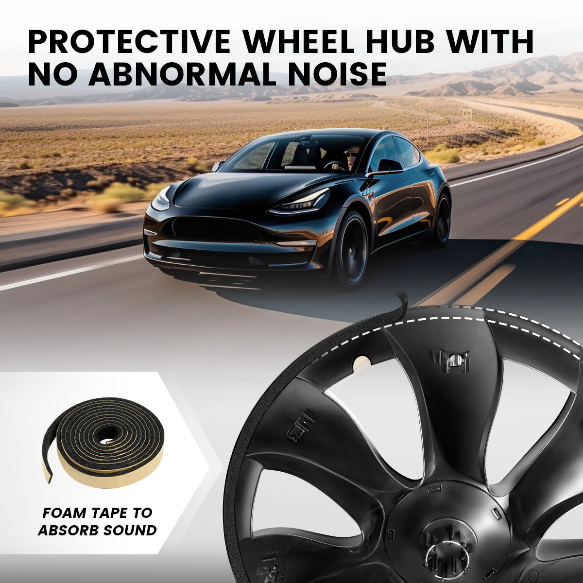 Fit For Tesla Model Y 2020-2023 Wheel Protection Covers Hub Caps, Fit 19 Inch Wheel ONLY - Image 7