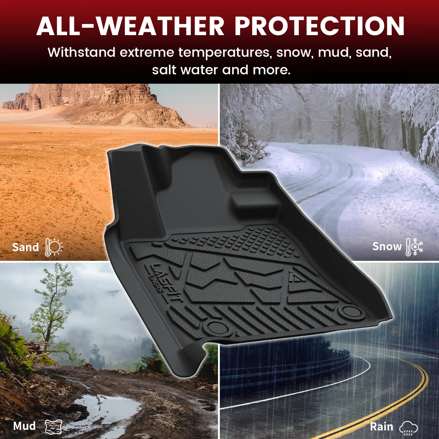 Fit for 2014-2021 Toyota Tundra Floor Mats 1st & 2nd Row Seat - Image 13