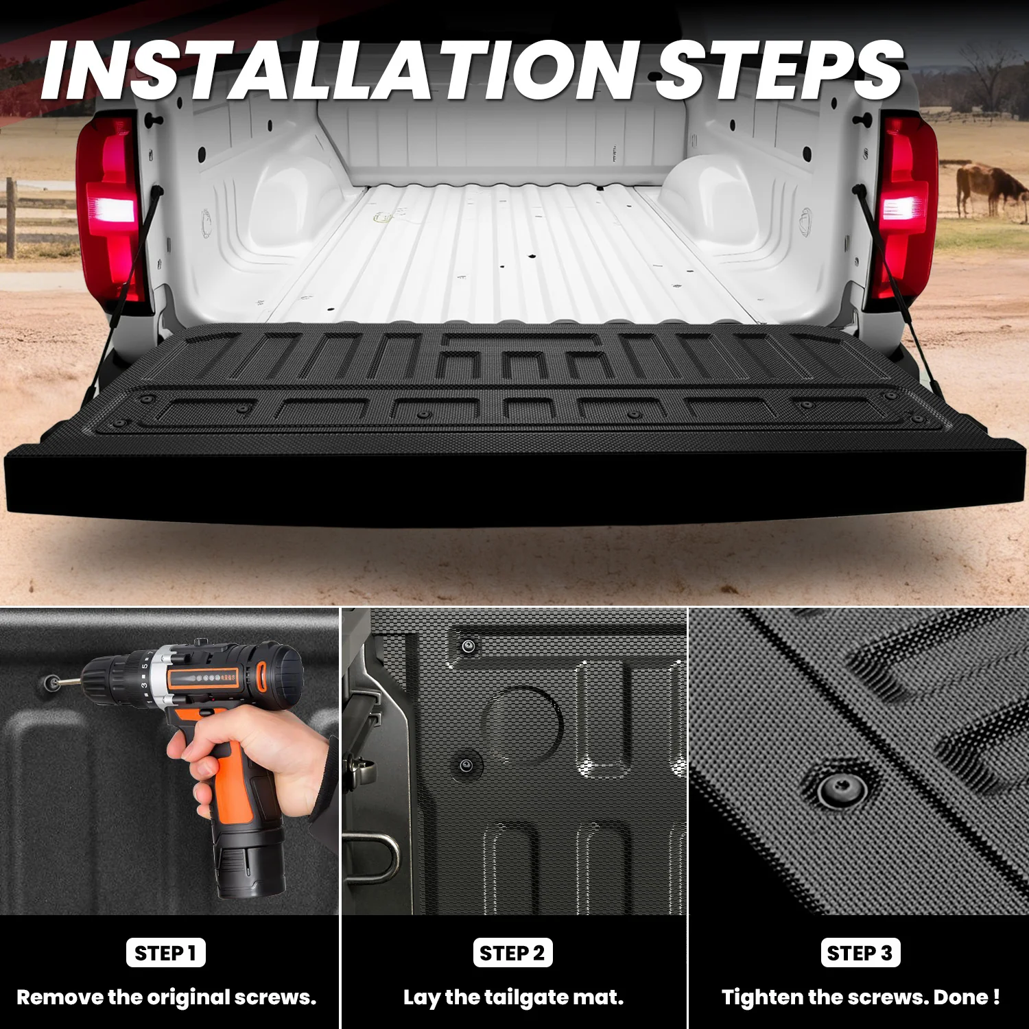Fit for 2015-2022 GMC Canyon 5.1FT Short Bed Mat or Tailgate Mat - Image 11