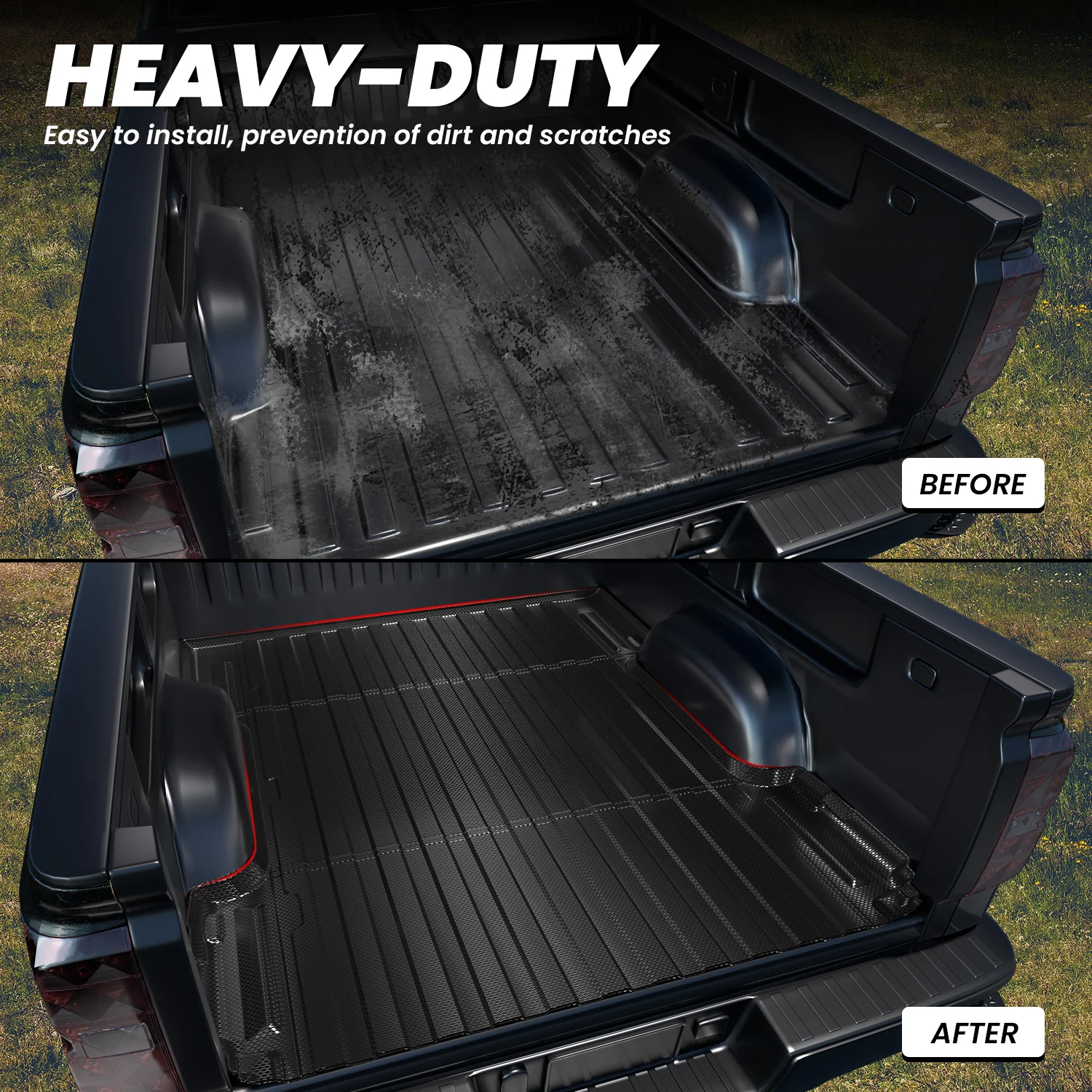 Fit for 2007-2018 GMC Sierra 1500 Heavy Duty 5.8FT or 6.5FT Bed Mat, Not Fit 2007 Classic Body Style - Image 6
