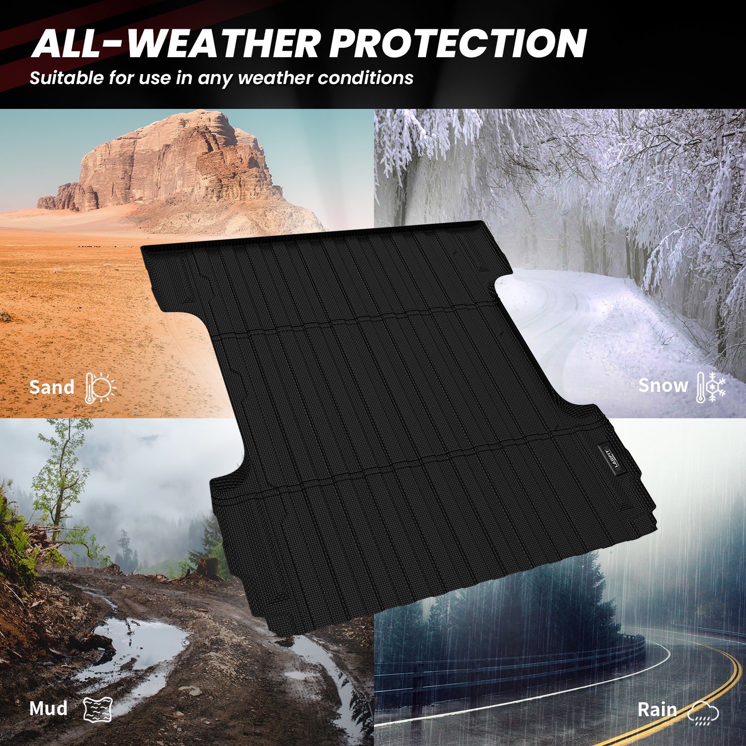 Fit for 2007-2018 GMC Sierra 1500 Heavy Duty 5.8FT or 6.5FT Bed Mat, Not Fit 2007 Classic Body Style - Image 14