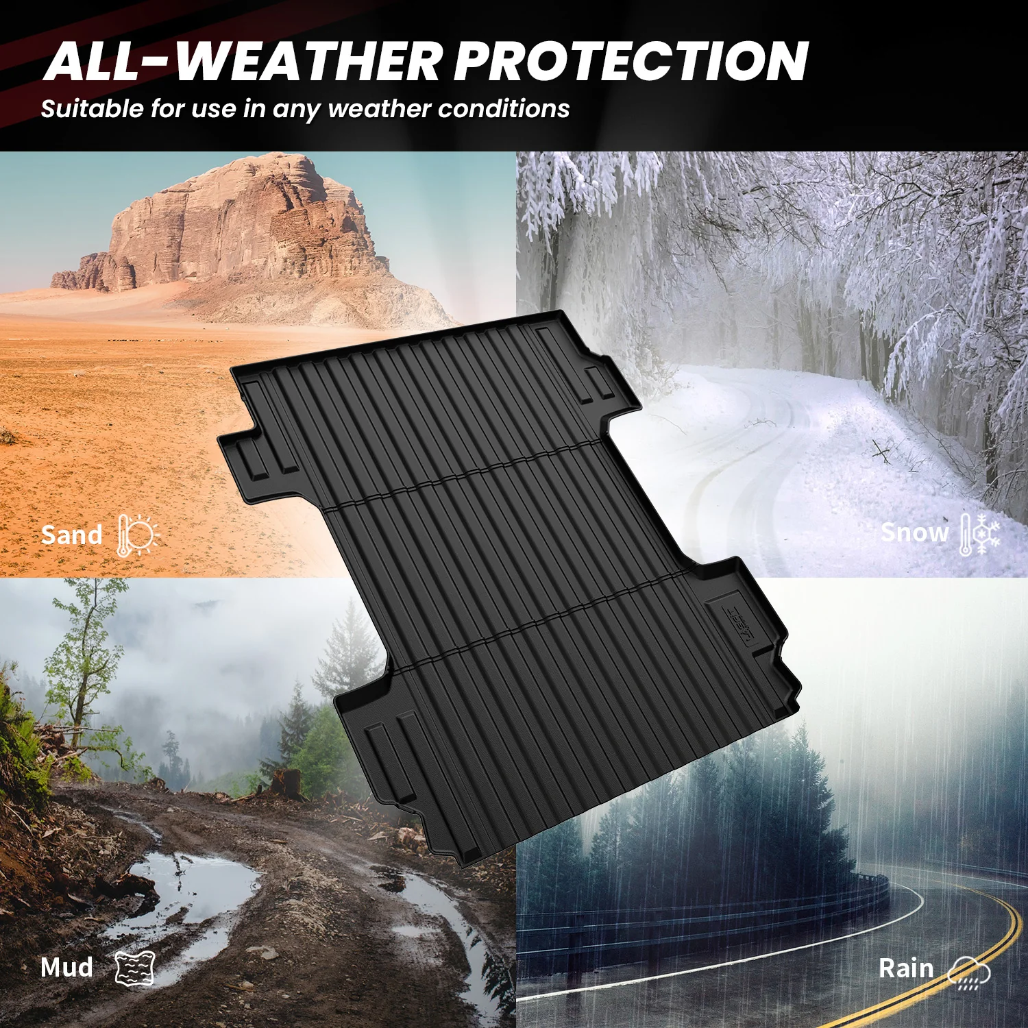 Fit for 2020-2026 GMC Sierra 2500HD 3500HD 6.8FT Bed Mat or Tailgate Mat, Not for 5th Wheel Package - Image 4