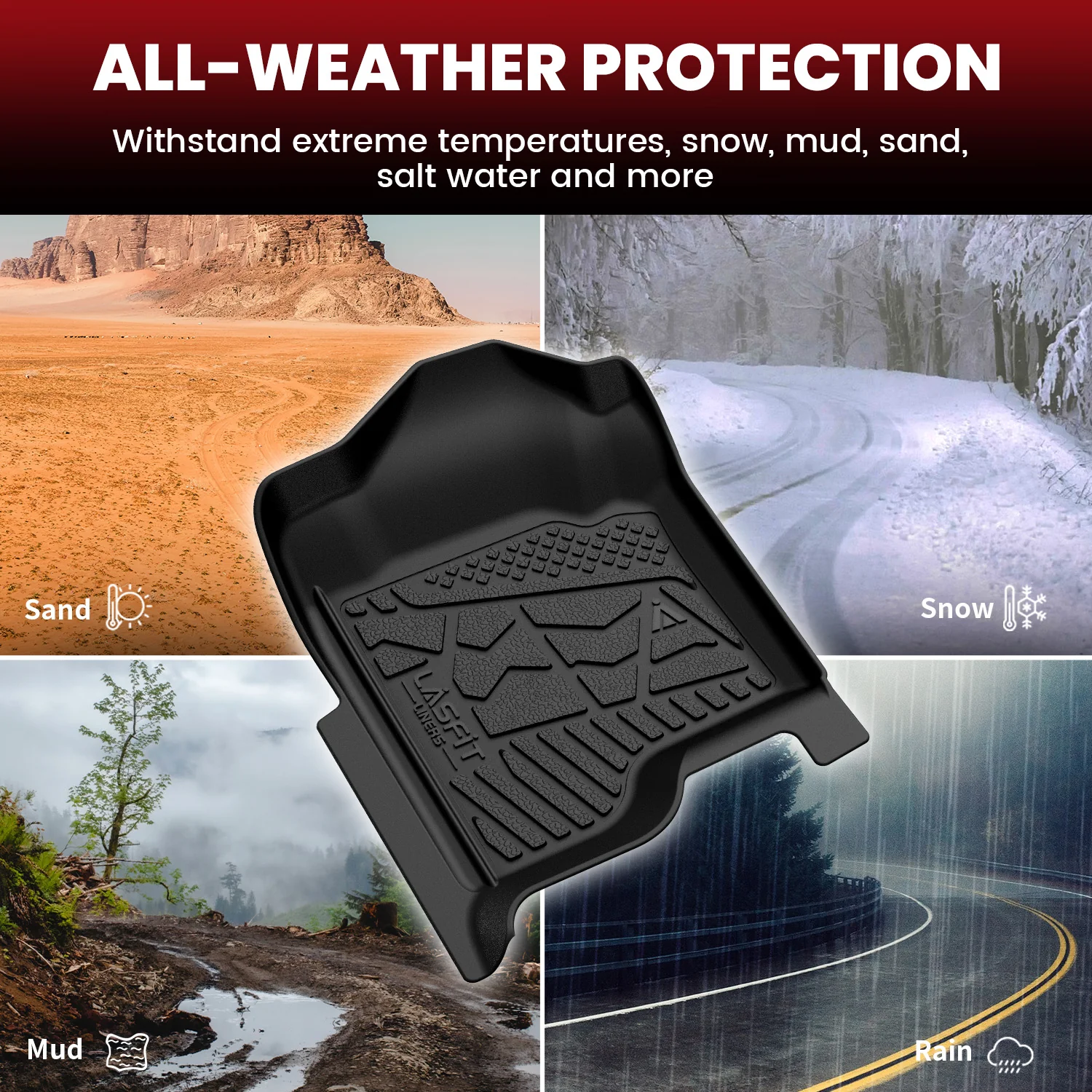 Fit for 2007-2014 GMC Sierra HD 2500 3500 Crew Cab Floor Mats, Fit Bucket Seat Only - Image 5