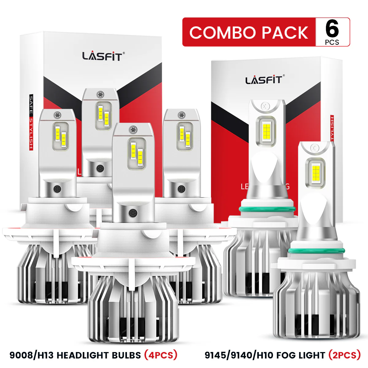 50W H10 H13 LC Plus Series Combo Pack | 5,000LM 6000K LED Bulbs - Image 6