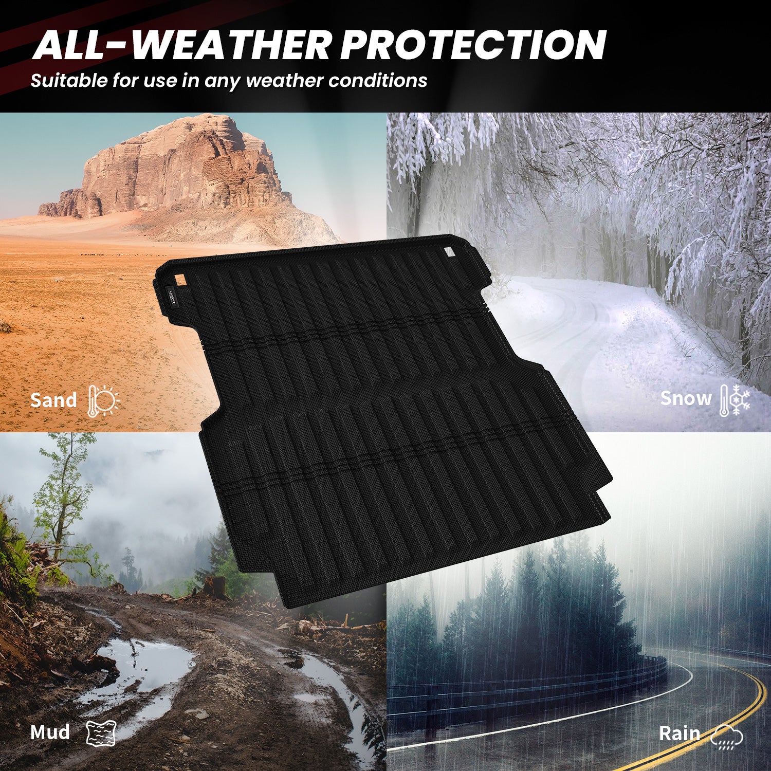 Fit for 2017-2026 Honda Ridgeline 5.3FT(64") Heavy Duty Truck Bed Mat or Tailgate Mat, Not Fit Drop-in liners - Image 6