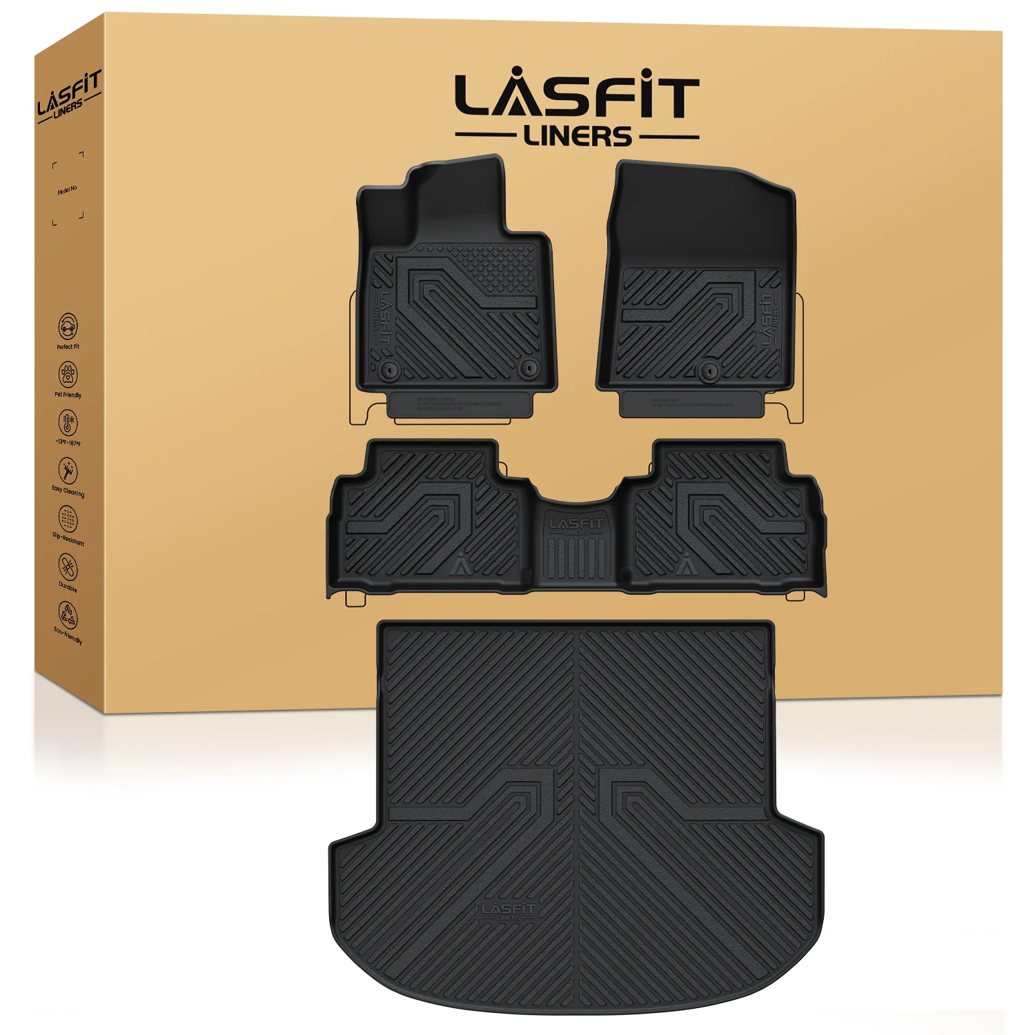 Fit for 2021-2023 Hyundai Santa Fe Floor Mats & Cargo Mat Set or Floor Mats Only - Image 8