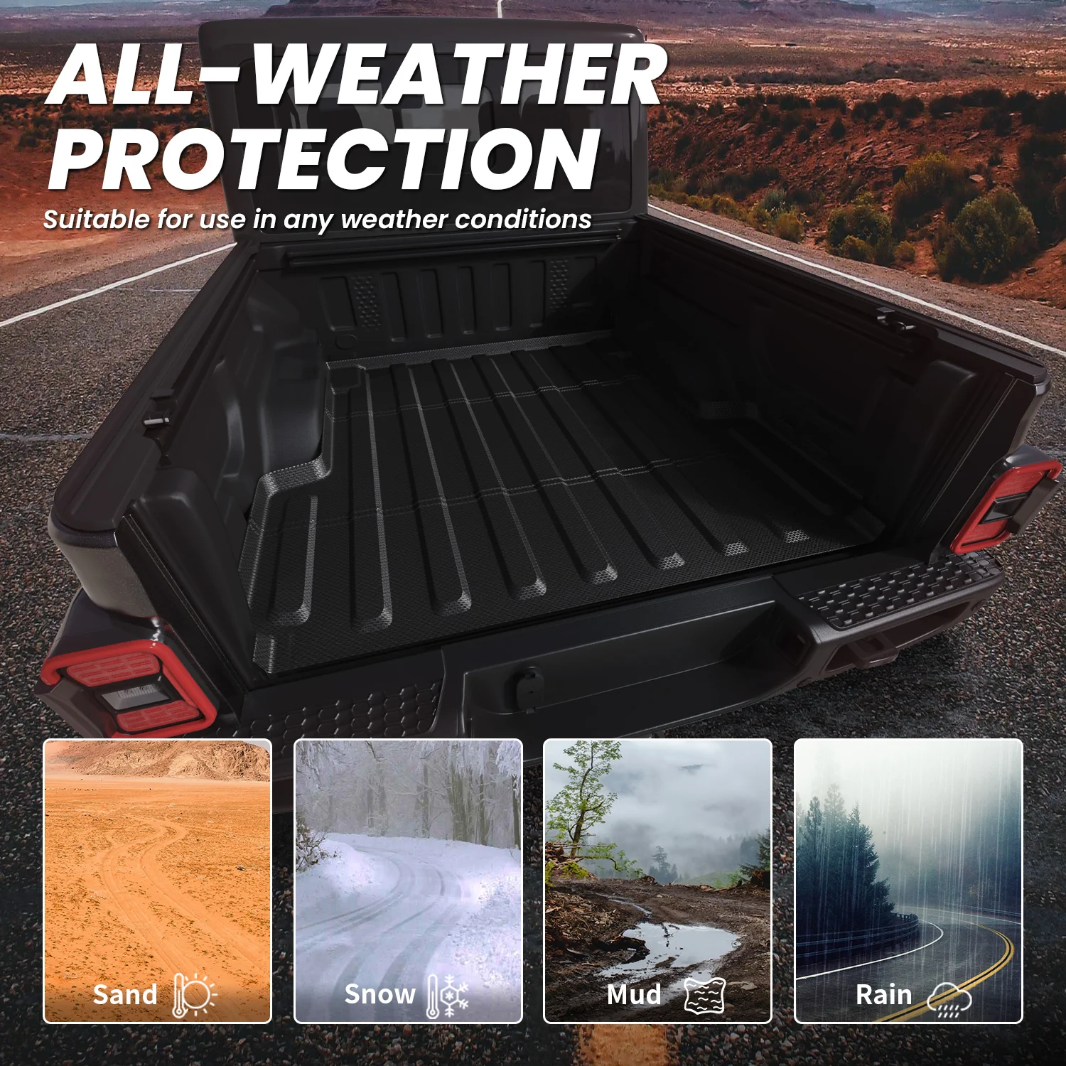 Fit for 2020-2026 Jeep Gladiator 5FT Truck Bed Mat or Tailgate Mat - Image 4