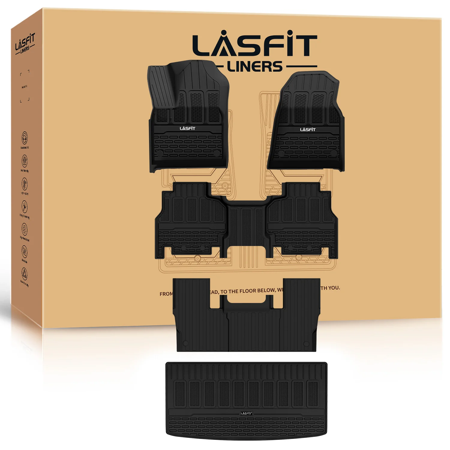 Fit for 2022-2025 Jeep Grand Wagoneer Floor Mats, Fit 7-seater Only - Image 7