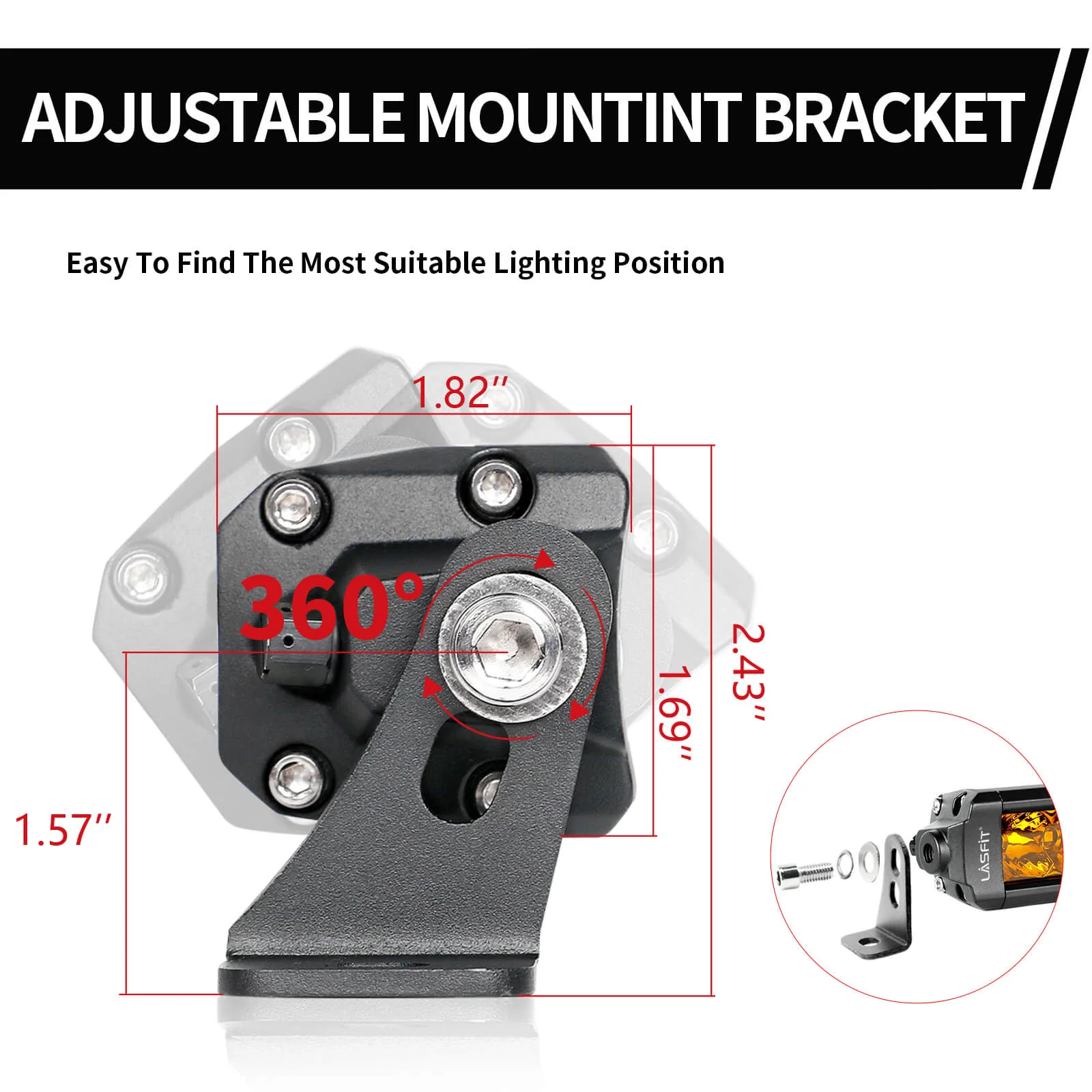 Lasfit 22" Off-Road LED Amber Light Bar With Slim Single Row Combo Flood Spot Design | Bumper Grille Mount - Image 17