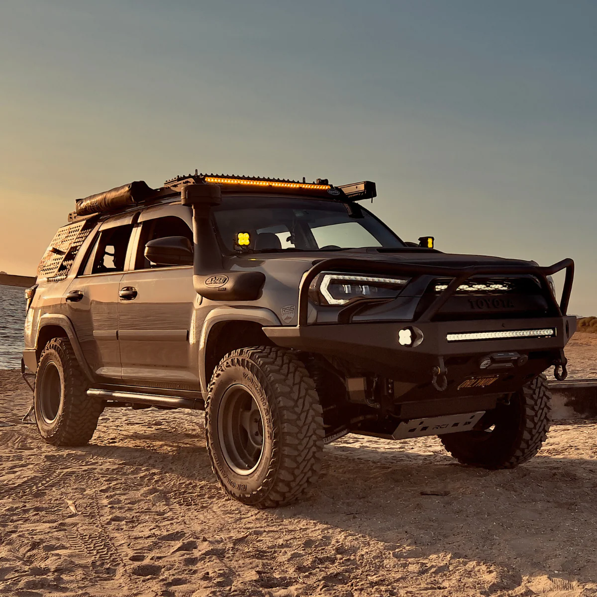 Lasfit 42" Off-Road LED Amber Light Bar With Slim Single Row Combo Flood Spot Design | Roof Rack Windshield Mount - Image 6