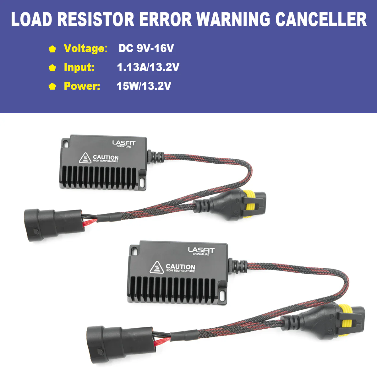 9006 9005 9012 H10 9145 LED Bulb Load Resistor Harness Anti-Flicker Warning Canceler - Image 2