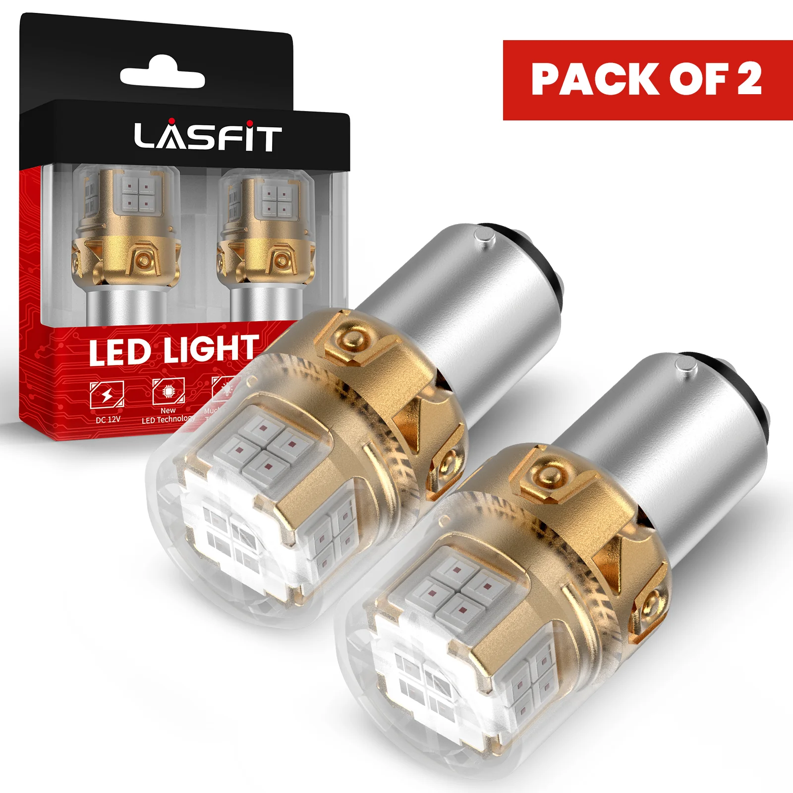 1157 2057 2357 7528 LED Brake Tail Stop Parking Light Bulb | Brilliant Red (Don't Work for Trucks), 2 Bulbs | Upgraded L2 Series - Image 10