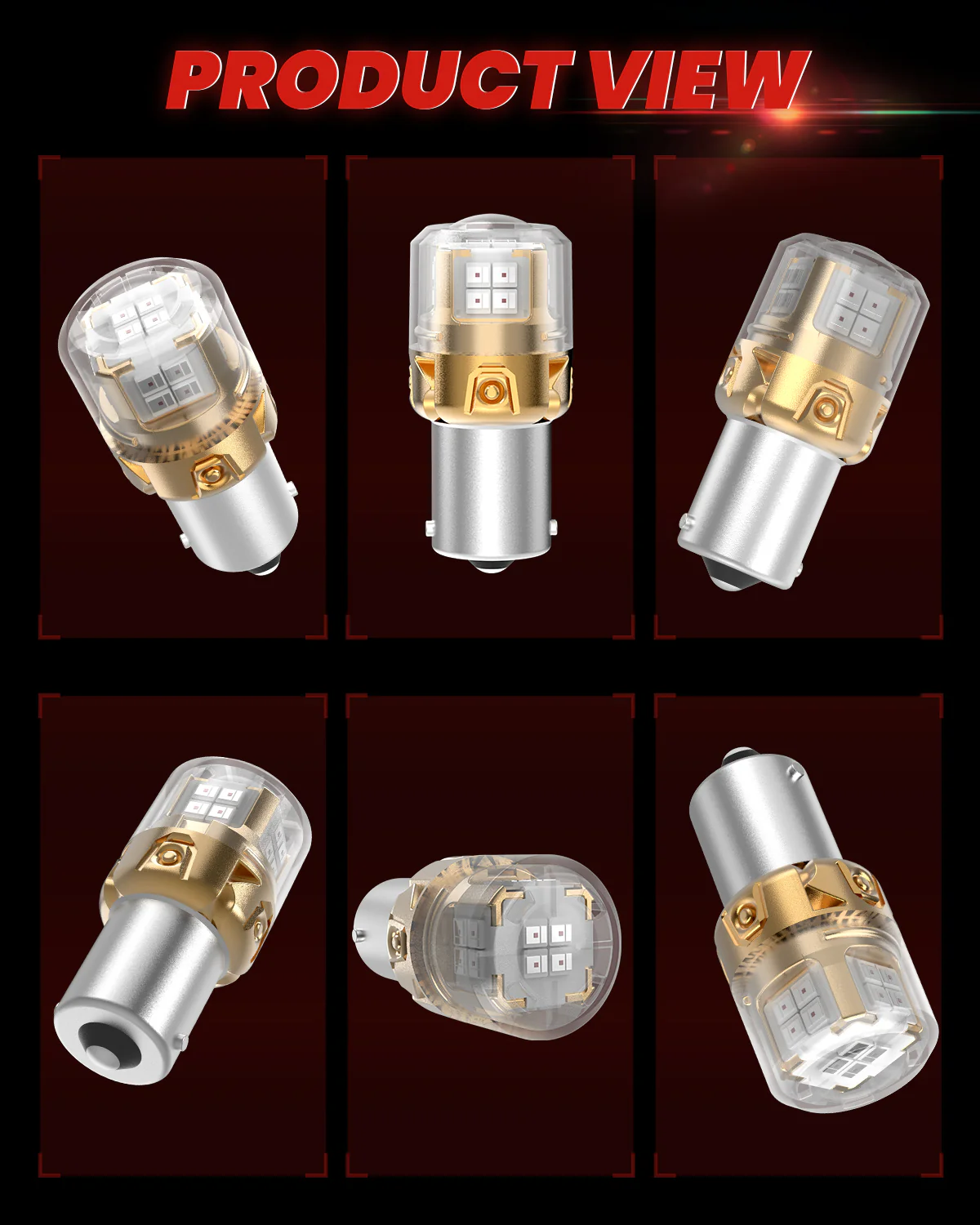1156 1141 1003 LED Brake Tail Stop Parking Light Bulb | Brilliant Red (Don't Work for Trucks), 2 Bulbs | Upgraded L2 Series - Image 10