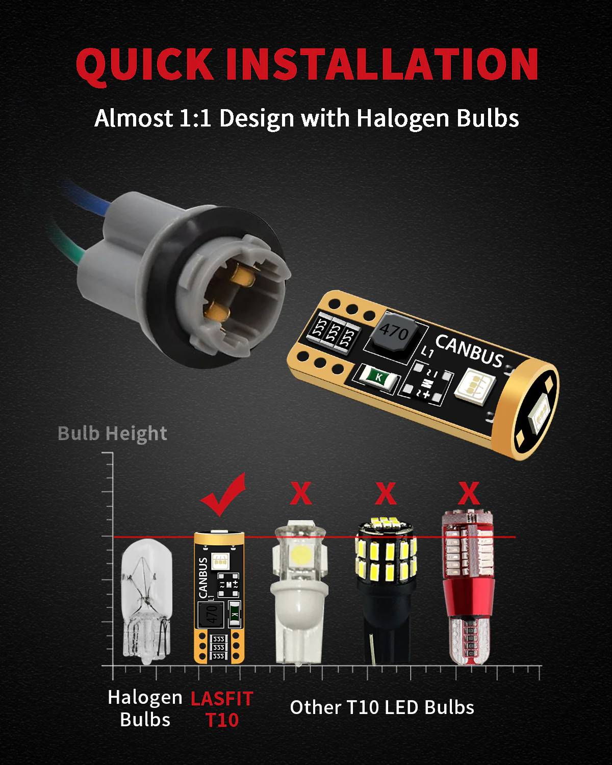 2825 194 168 T10 CANBUS Error Free LED Map Dome Trunk Side Marker Lights | Green, 2 Bulbs - Image 3