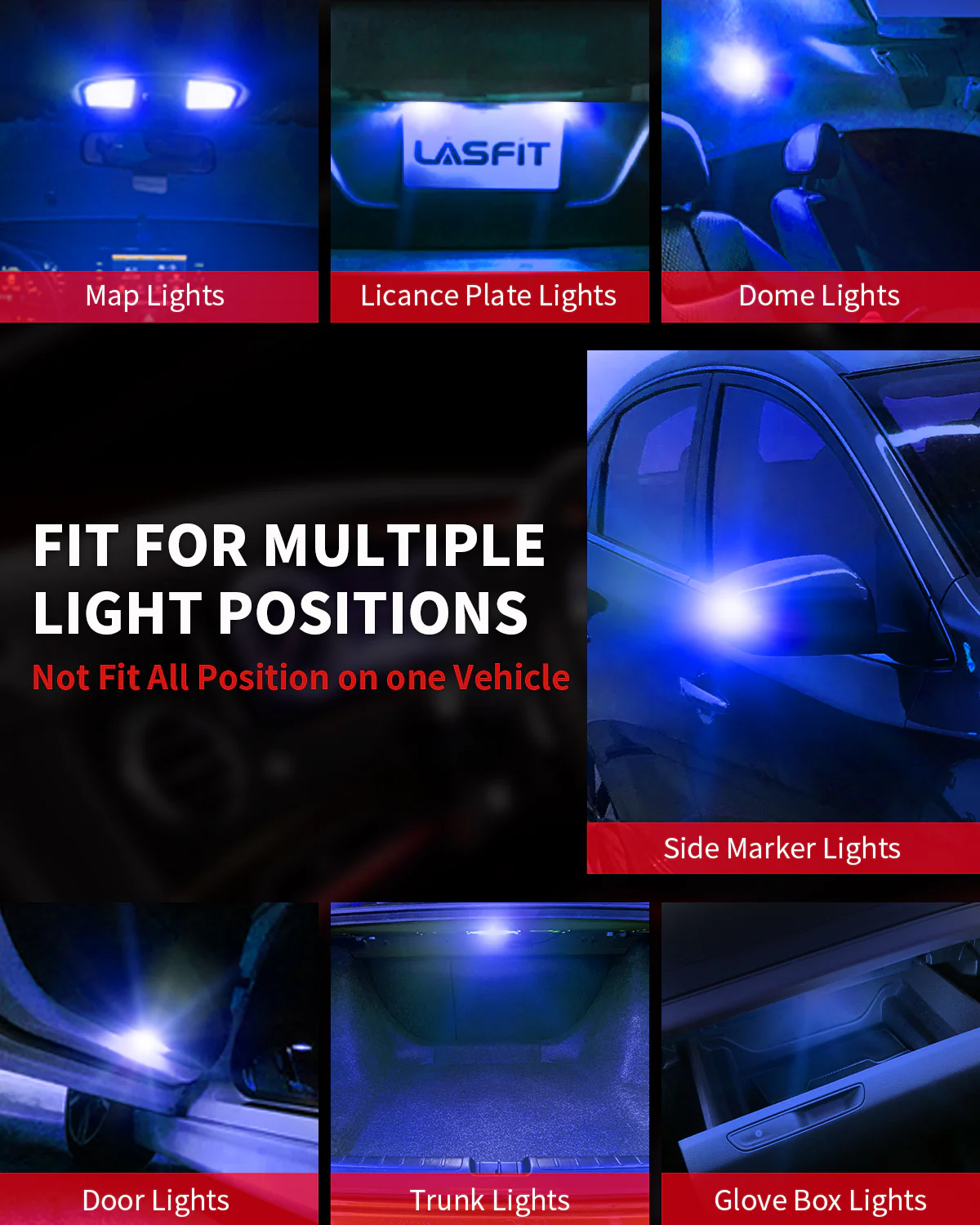 194 168 158 2825 LED Interior Door Map Trunk Step well Lights | Cool Blue, 2 Bulbs - Image 6
