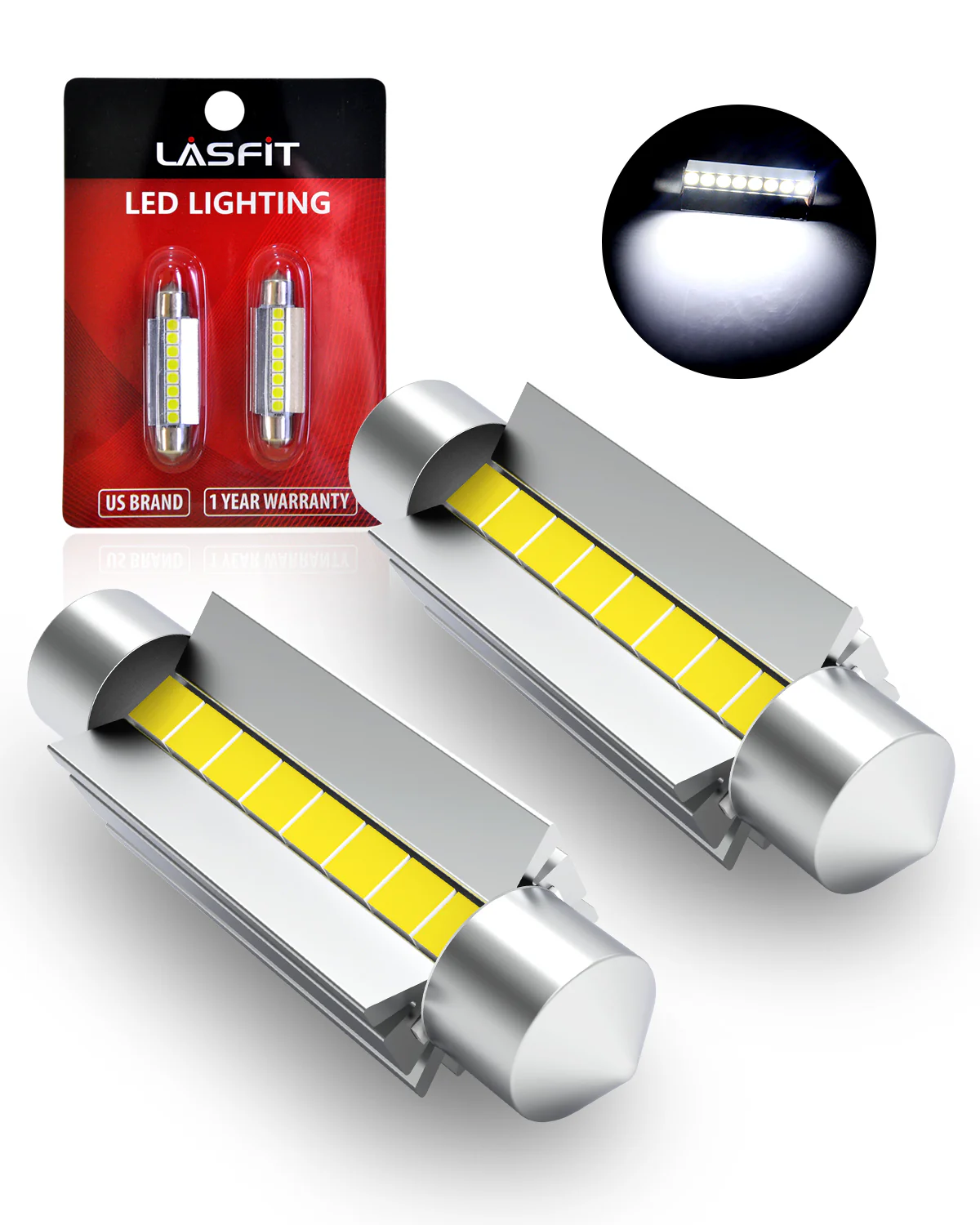 44MM 561 562 569 579 LED Dome Trunk Cargo License Plate Light Bulb, 2 Bulbs