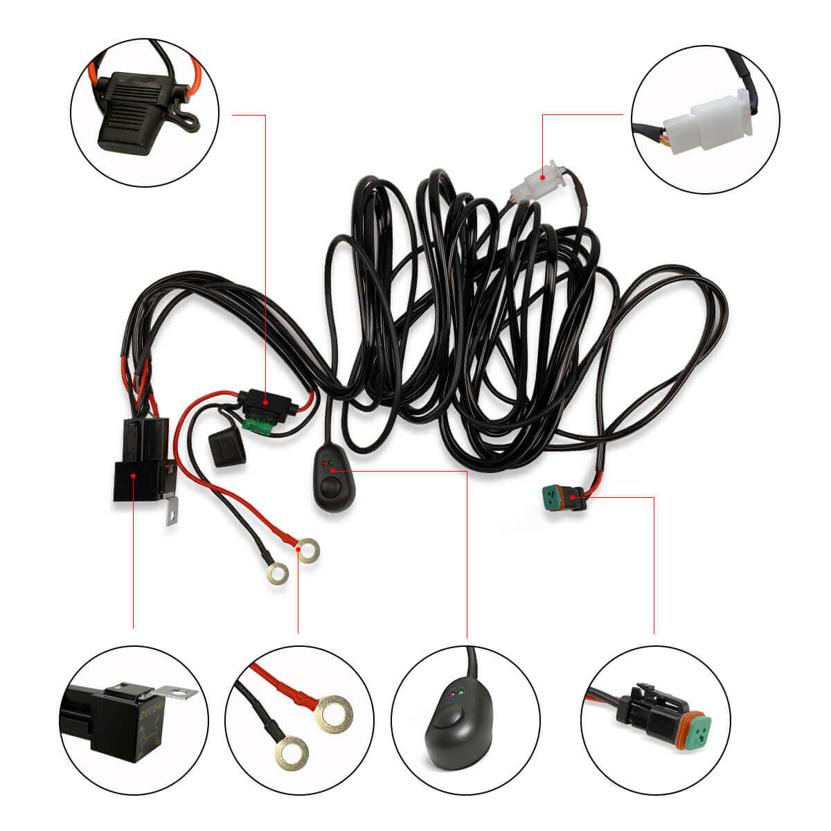 LED Light Bars Wiring Harness with DT Connector - 1 Lead - Image 7