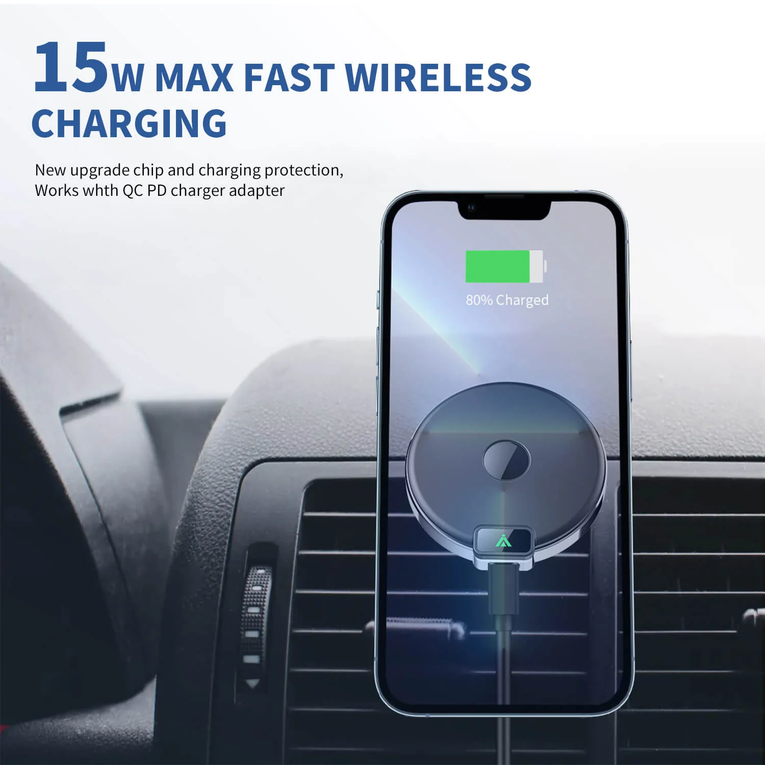 Magnetic Wireless Car Charger, Specific Phone Mount for Ford Explorer 2020-2022, 15W max Fast Charging for iPhone 14 13 12 Series Compatible with MagSafe Case - Image 5
