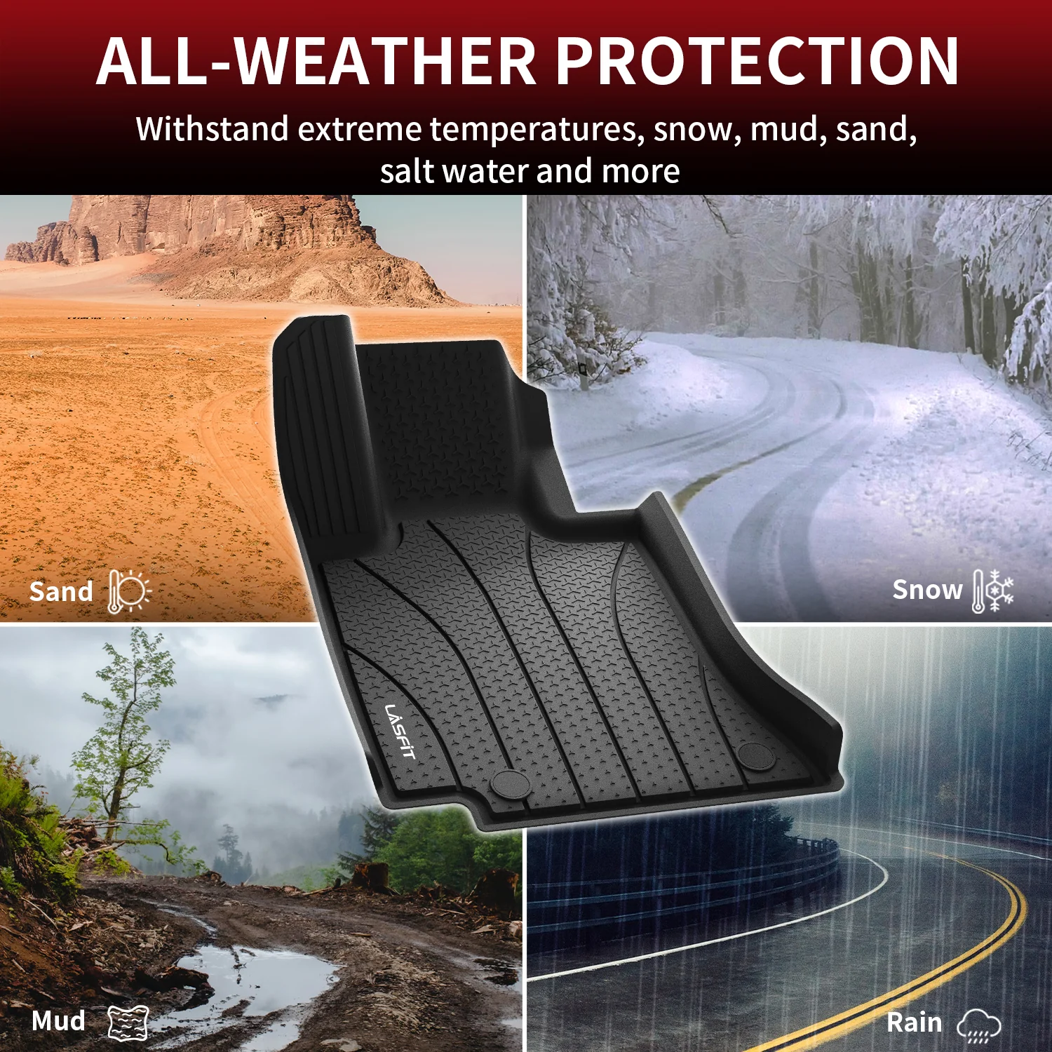 Fit for 2024-2026 Mercedes Benz E-class 1st and 2nd Row All-weather TPE Floor Mats, Fit Sedan W214 - Image 3