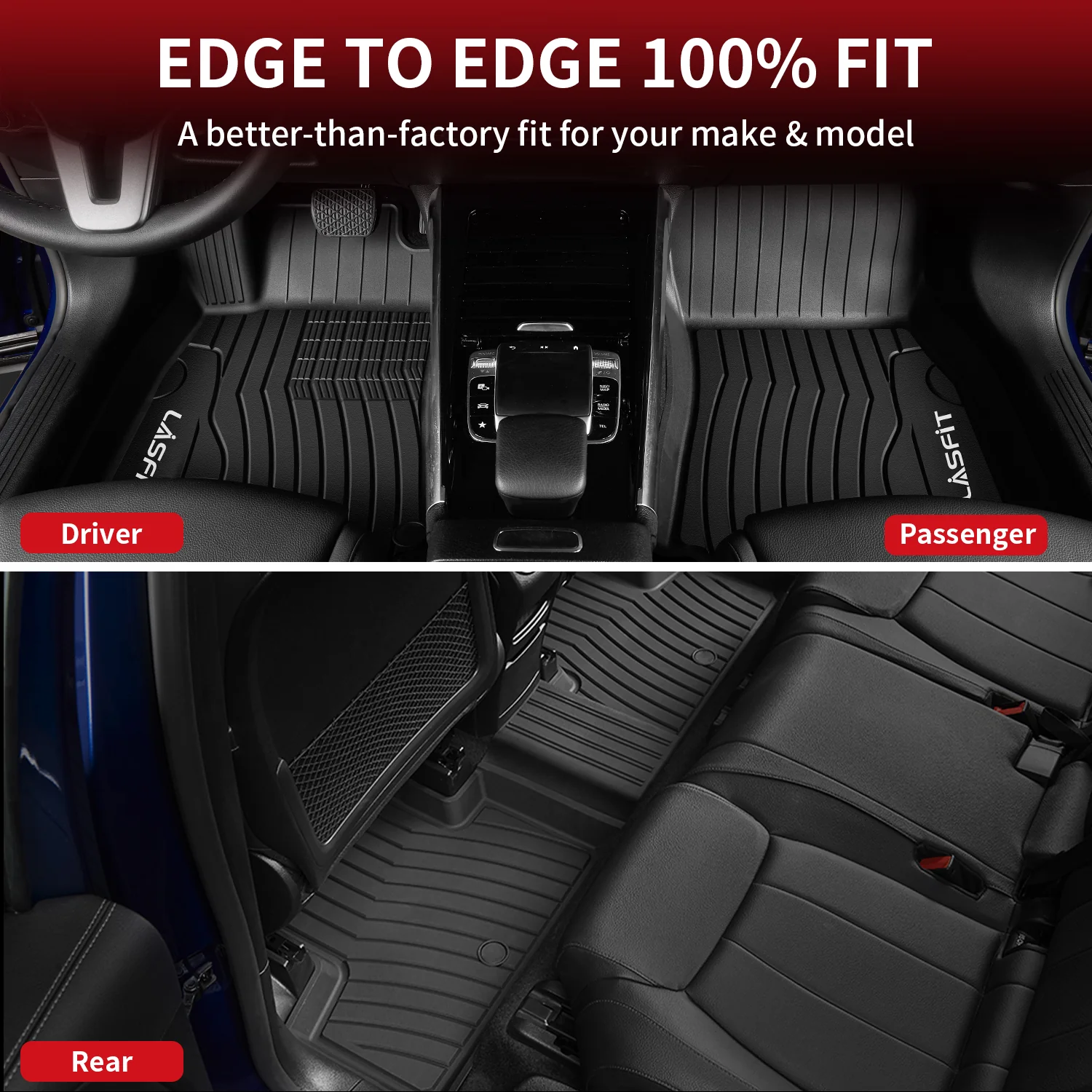 Fit for 2020-2026 Mercedes Benz GLB 1st & 2nd Row Floor Mats, Only Fit 5 Seats - Image 4