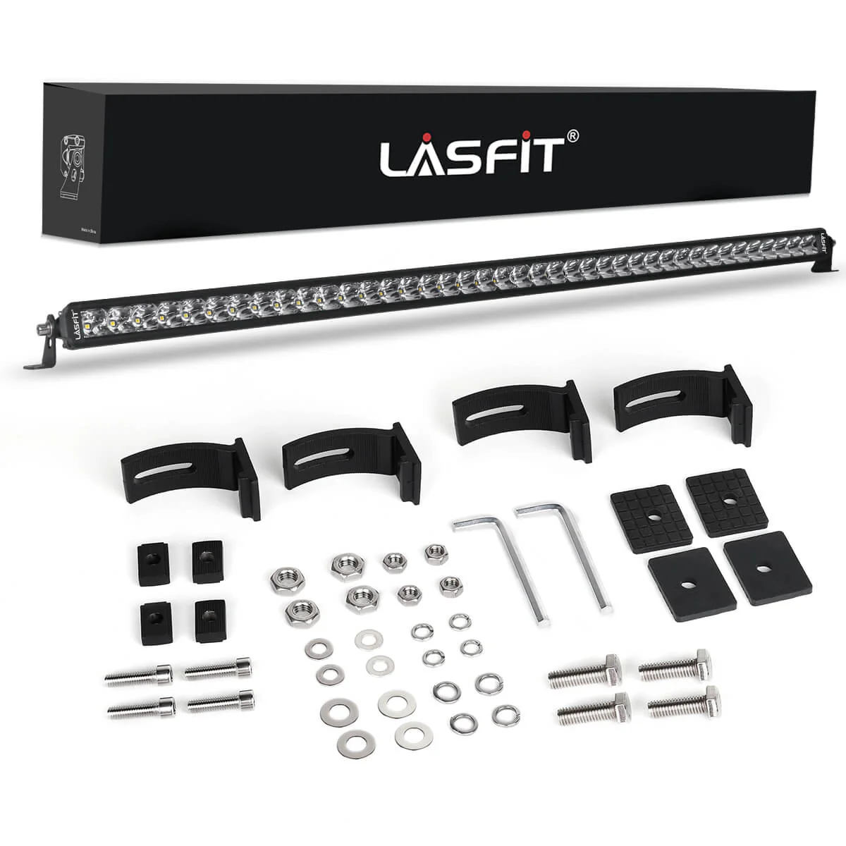 LASFIT Off-Road LED Light Bars 12 22 32 42 52 Inch Spot Flood Combo Single Row - White - Image 40