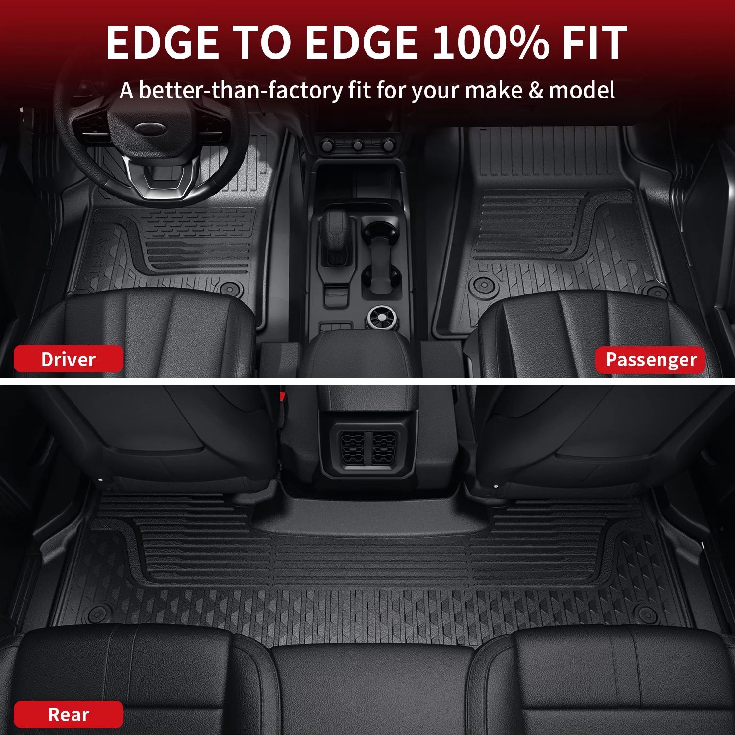 Fit for 2025-2026 Ram 1500 All-weather Floor Mats With Bucket Seating Only - Image 22