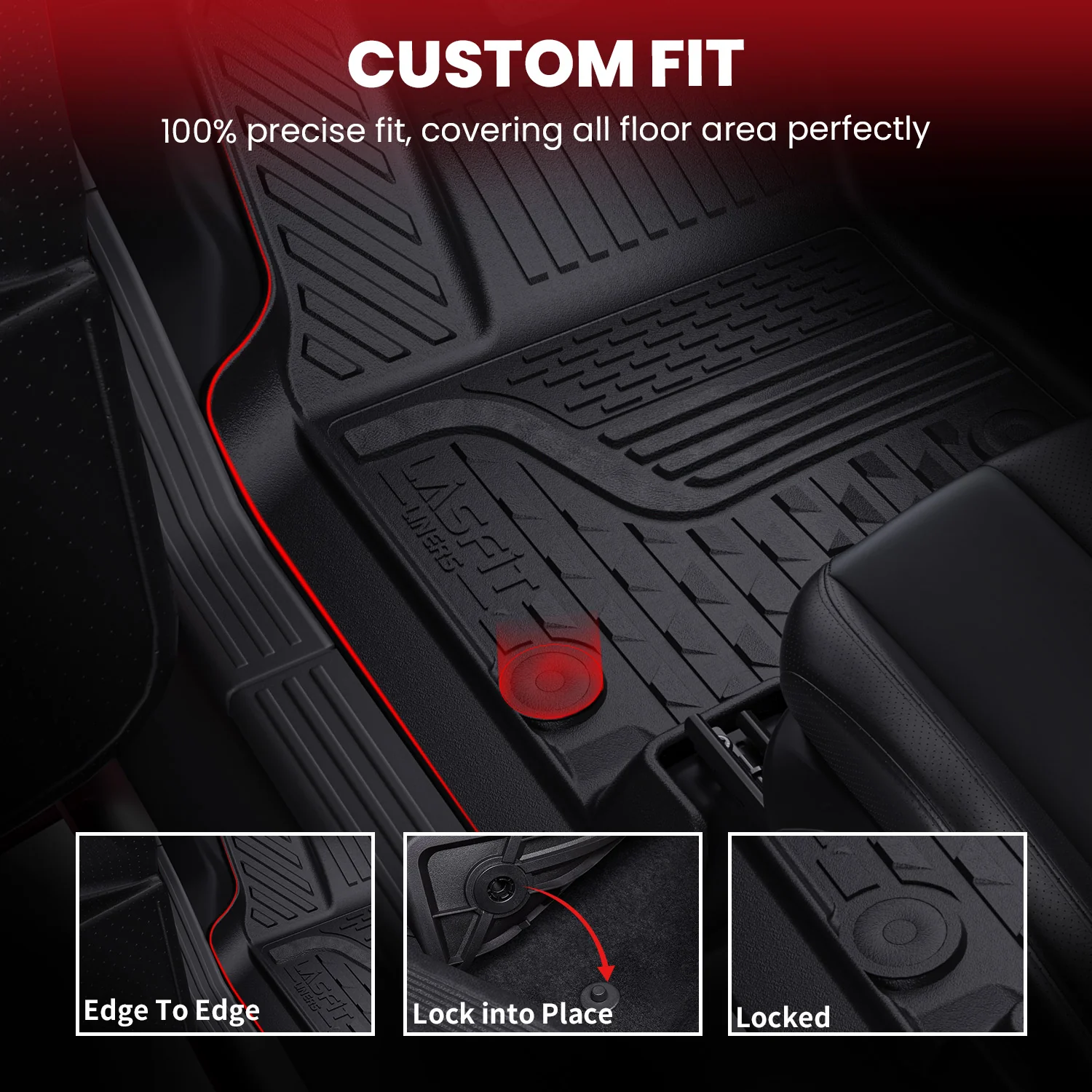 Fit for 2013-2018 Ram 1500 All-Weather 1st & 2nd row Floor Mats, Fit Carpet Floor Only - Image 23