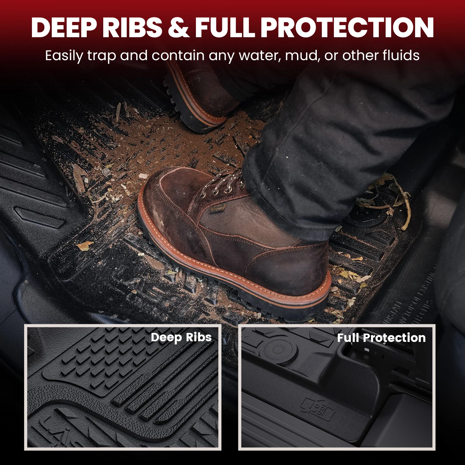 Fit for 2019-2024 Ram 1500 1st & 2nd Floor Mats, Only Fit Carpet Floor, Don't Fit Classic Model - Image 49